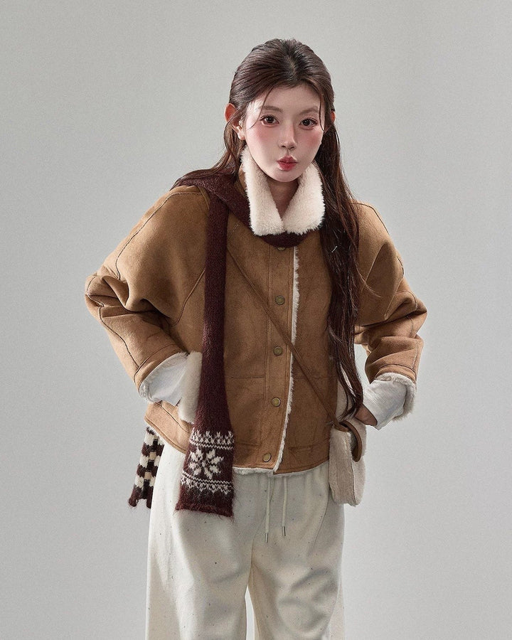 スエードタッチムートンショートジャケット Mc573