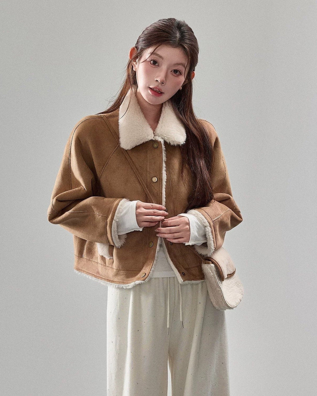 スエードタッチムートンショートジャケット Mc573