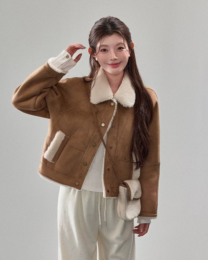 スエードタッチムートンショートジャケット Mc573
