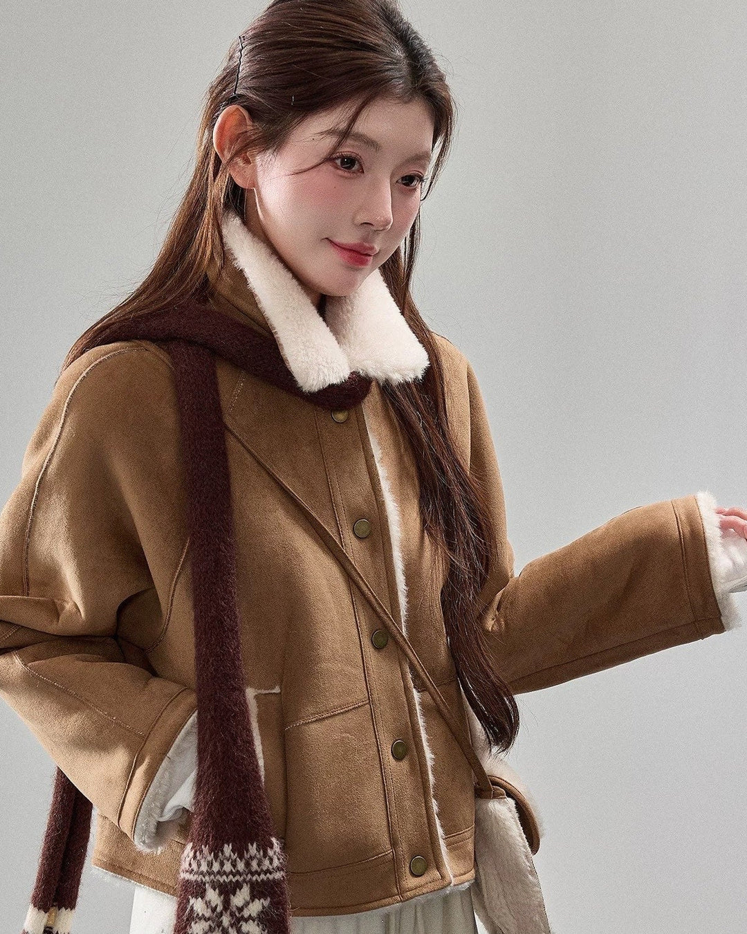 スエードタッチムートンショートジャケット Mc573