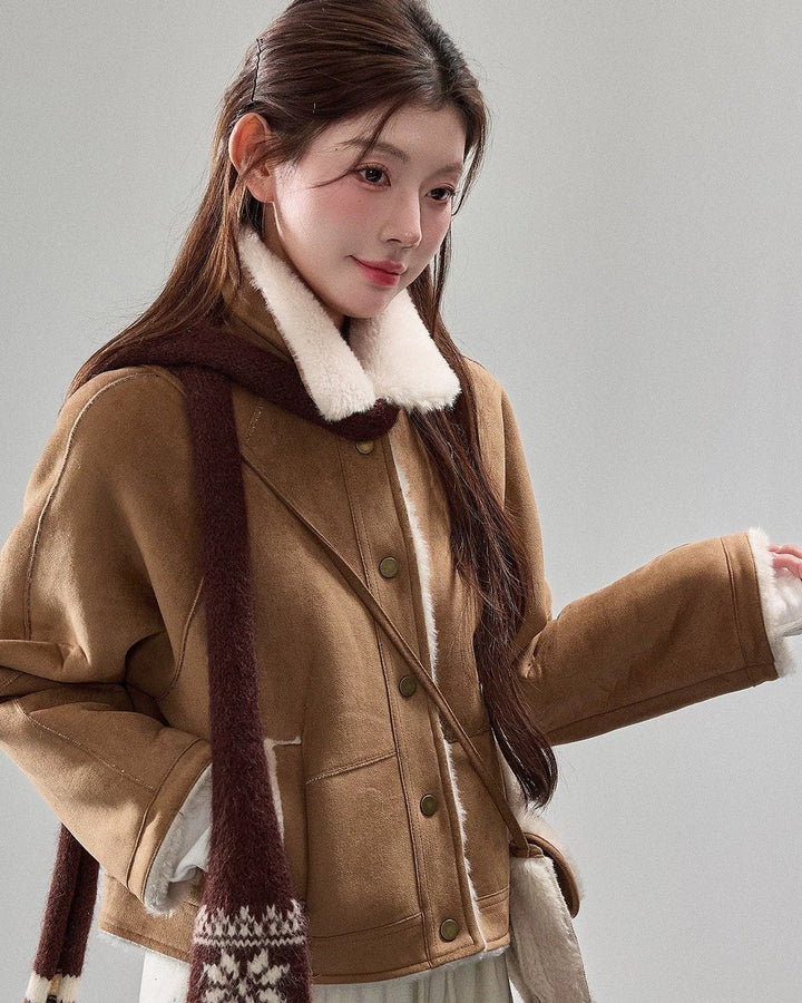 スエードタッチムートンショートジャケット Mc573