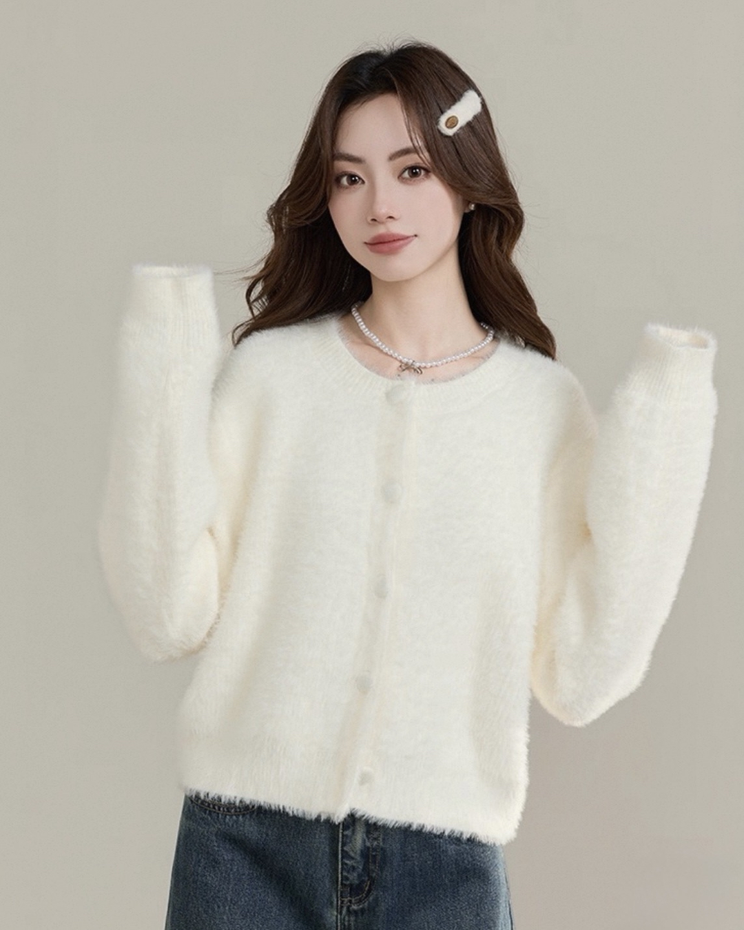 ミンクタッチショートカーディガン Mc 584