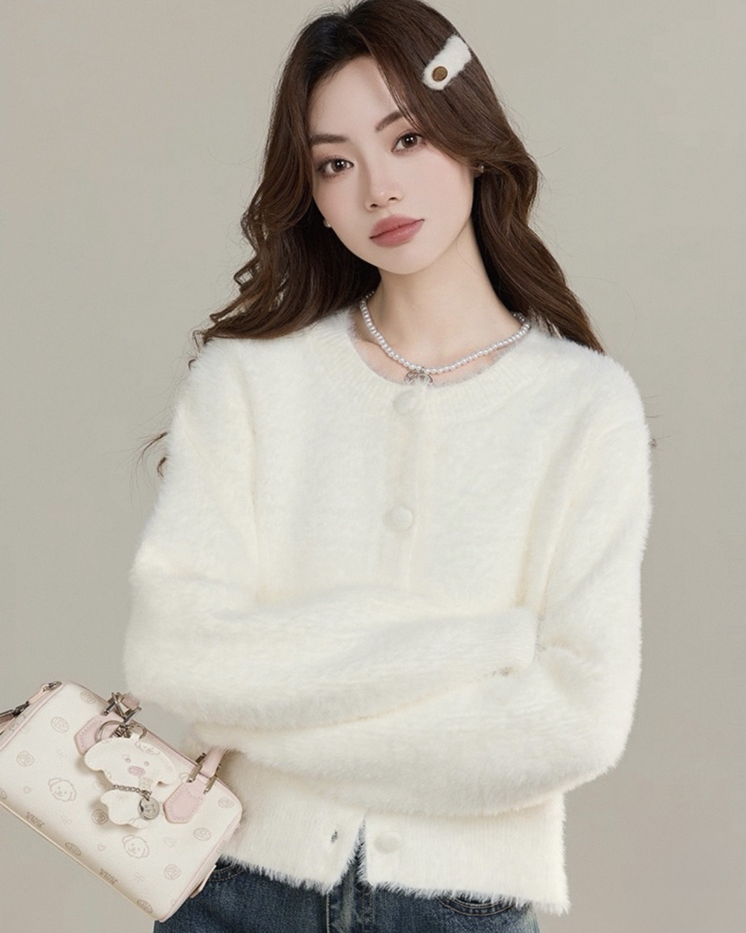 ミンクタッチショートカーディガン Mc 584