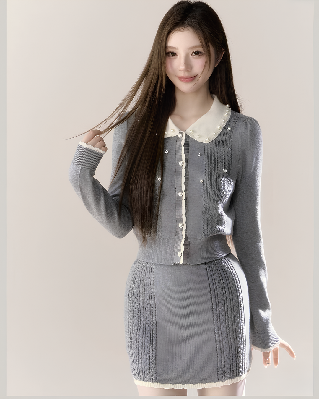 チェリーブロッサムウールニットカーディガン Mc586