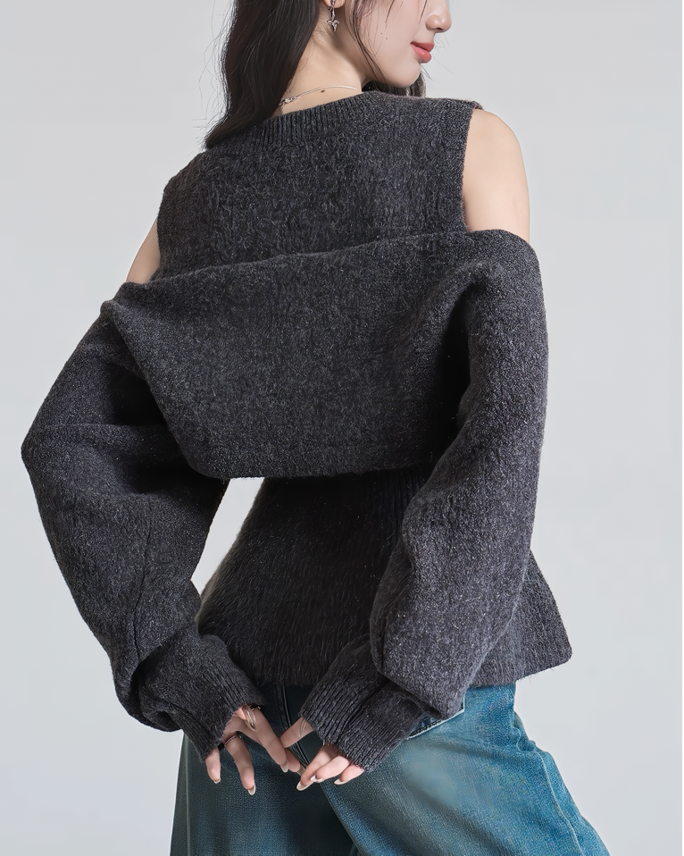 ショルダーリボンデザインニットトップス Mc 609