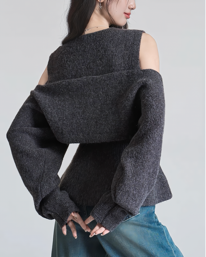 ショルダーリボンデザインニットトップス Mc 609