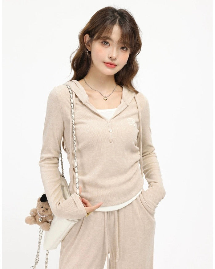 2wayレイヤード風フーディリラックスパンツセットアップ Mc 612