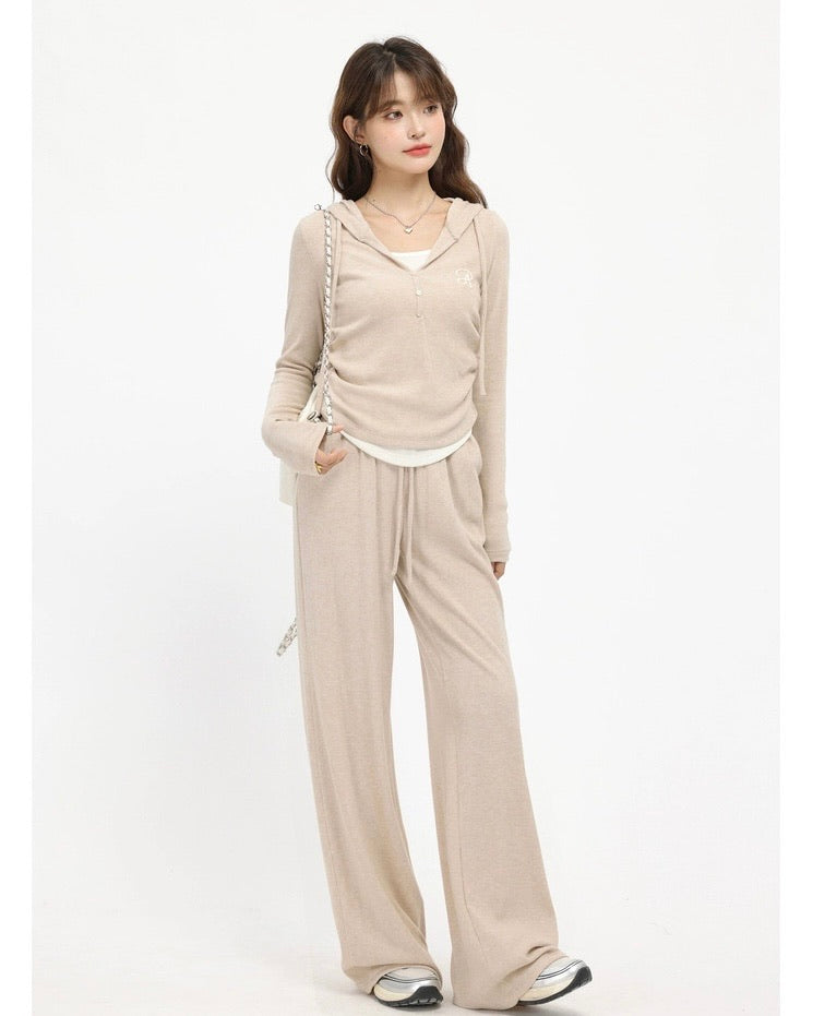 2wayレイヤード風フーディリラックスパンツセットアップ Mc 612