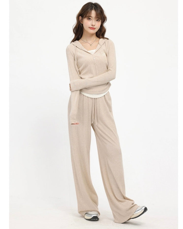 2wayレイヤード風フーディリラックスパンツセットアップ Mc 612