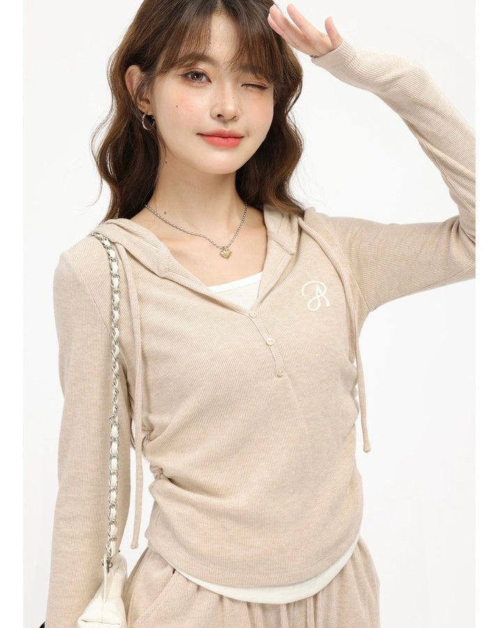 2wayレイヤード風フーディリラックスパンツセットアップ Mc 612