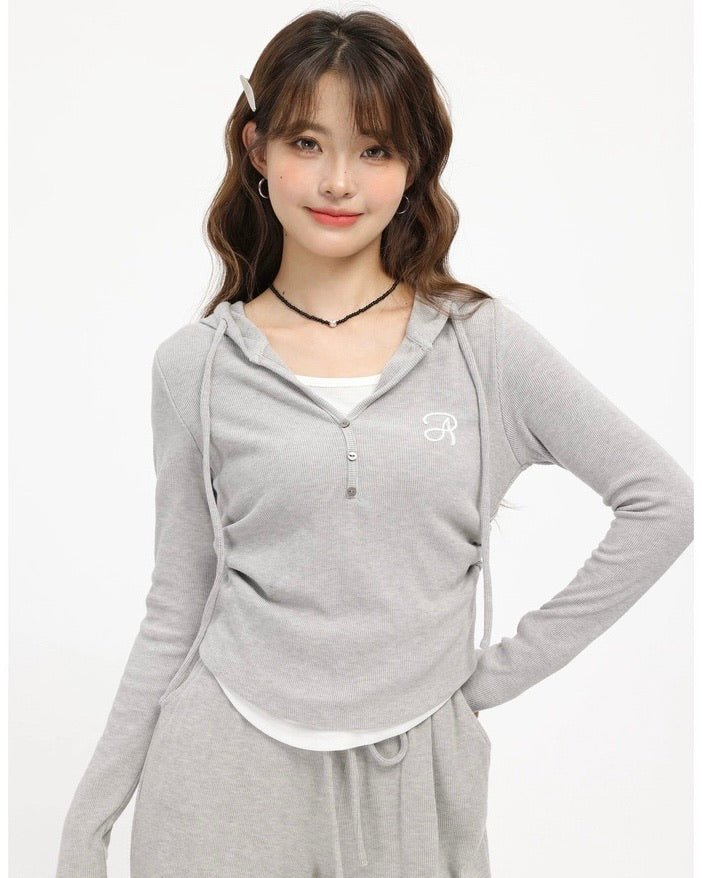 2wayレイヤード風フーディリラックスパンツセットアップ Mc 612