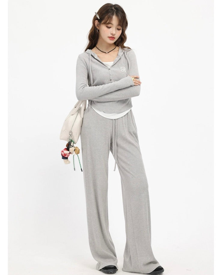 2wayレイヤード風フーディリラックスパンツセットアップ Mc 612