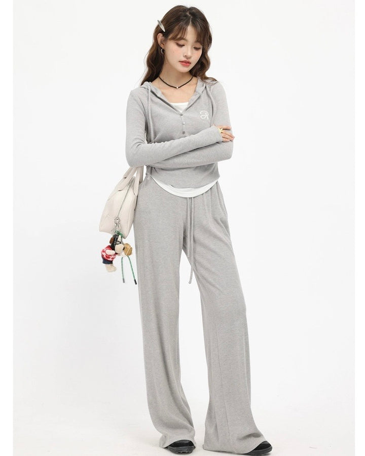 2wayレイヤード風フーディリラックスパンツセットアップ Mc 612