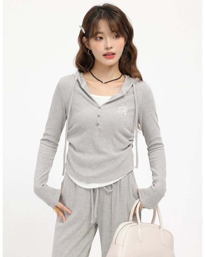 2wayレイヤード風フーディリラックスパンツセットアップ Mc 612