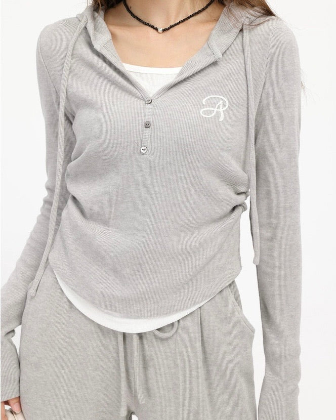 2wayレイヤード風フーディリラックスパンツセットアップ Mc 612