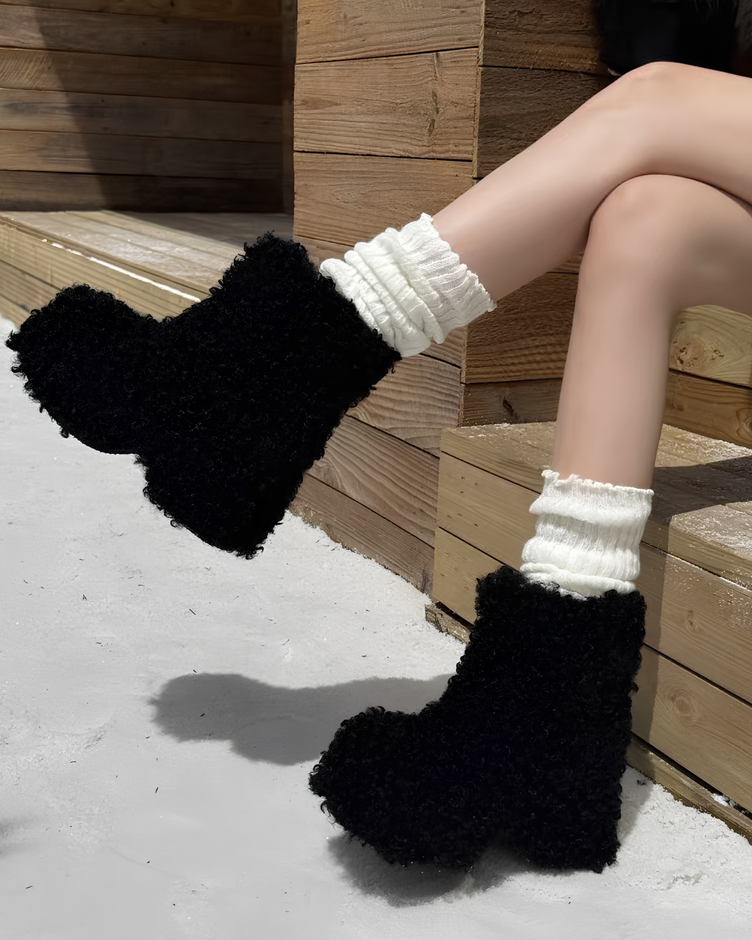 もこもこベアムートン厚底ブーツ Mc 620