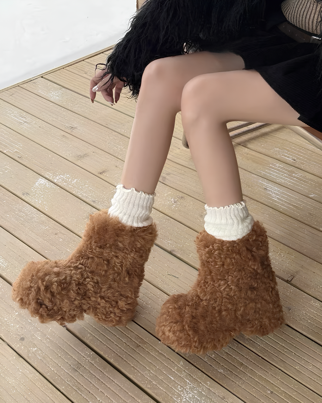 もこもこベアムートン厚底ブーツ Mc 620