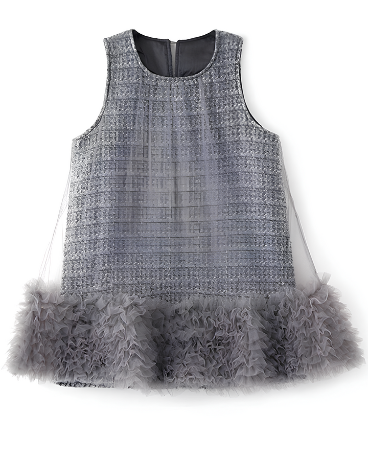 チュールフリルツイードワンピース　Mc 689