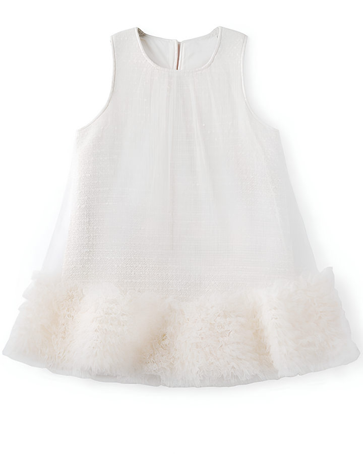 チュールフリルツイードワンピース　Mc 689