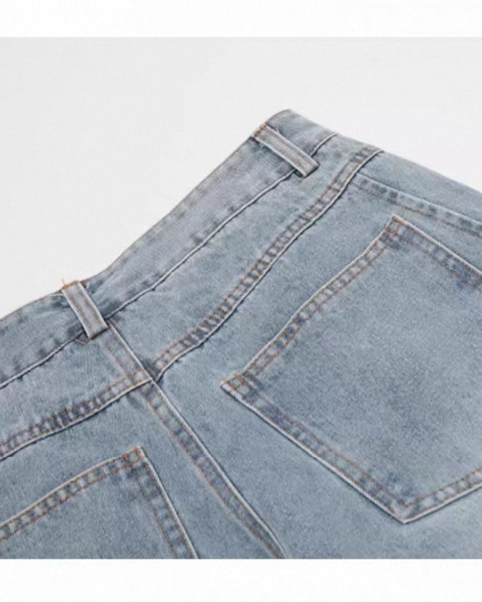 リボンレースアップ ワイドデニムパンツ Mc 739