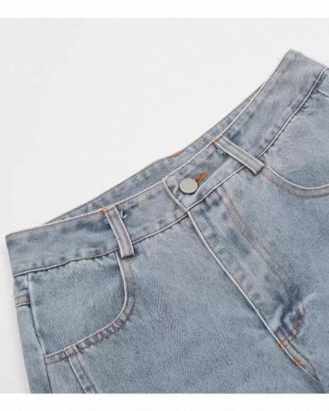 リボンレースアップ ワイドデニムパンツ Mc 739