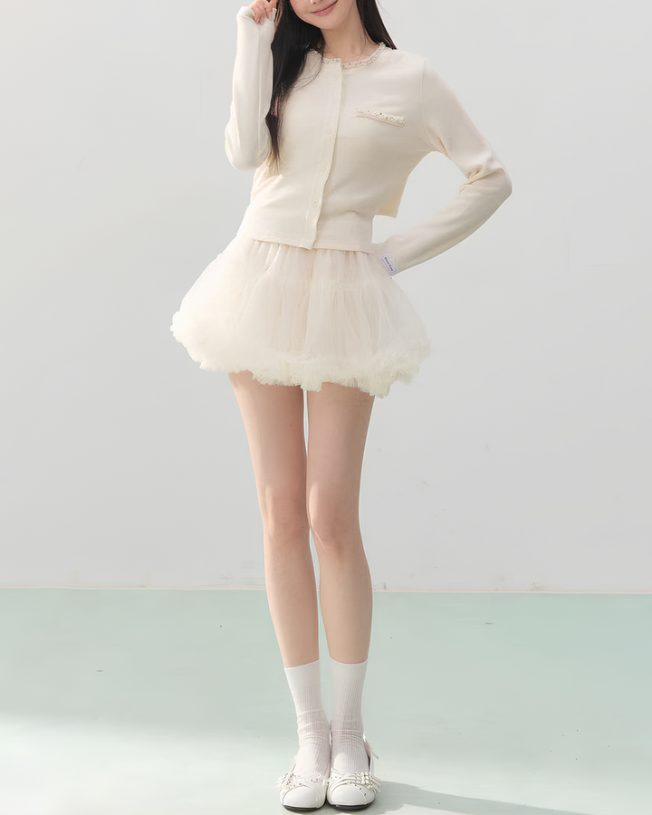 バックリボンビジューカーディガン Mc750