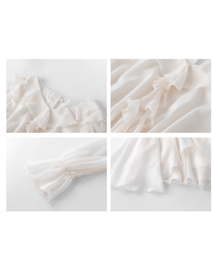 エアリーフリルシフォンロングワンピース Mc 799