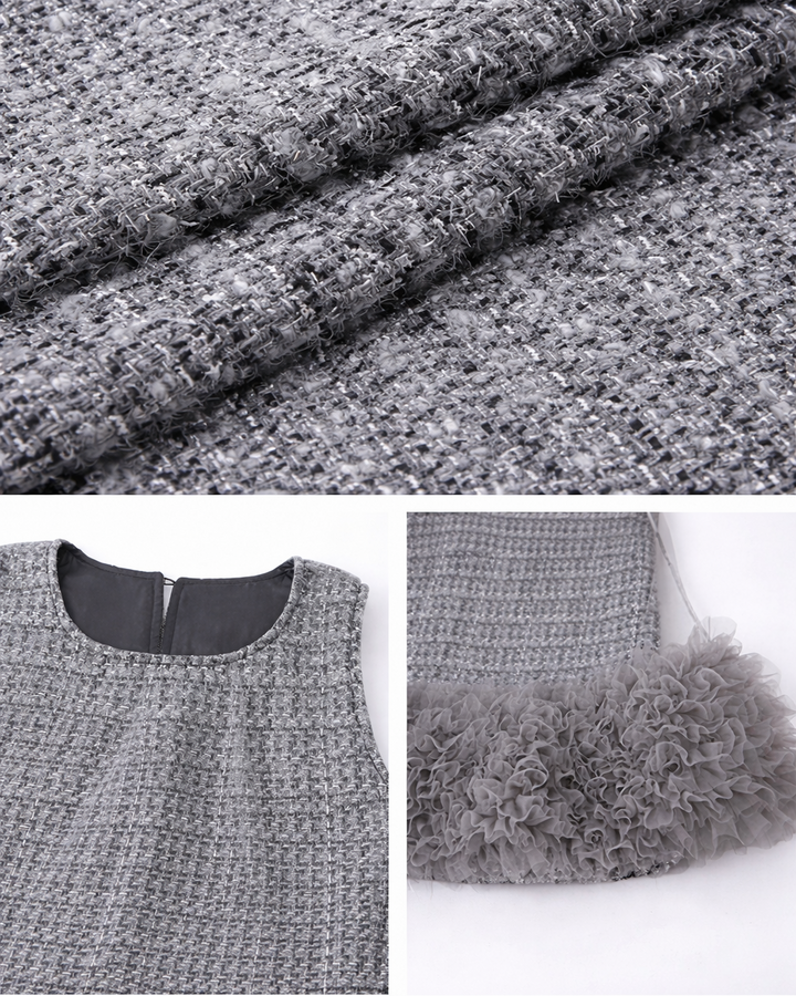 チュールフリルツイードワンピース　Mc 689