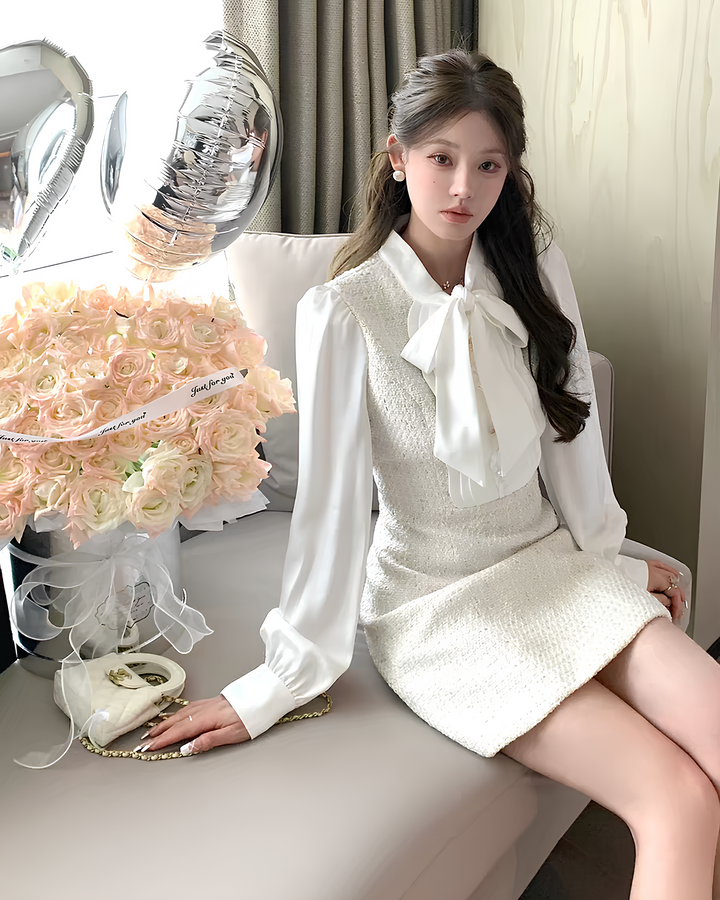 クラシカルリボンツイードワンピース Mc 732