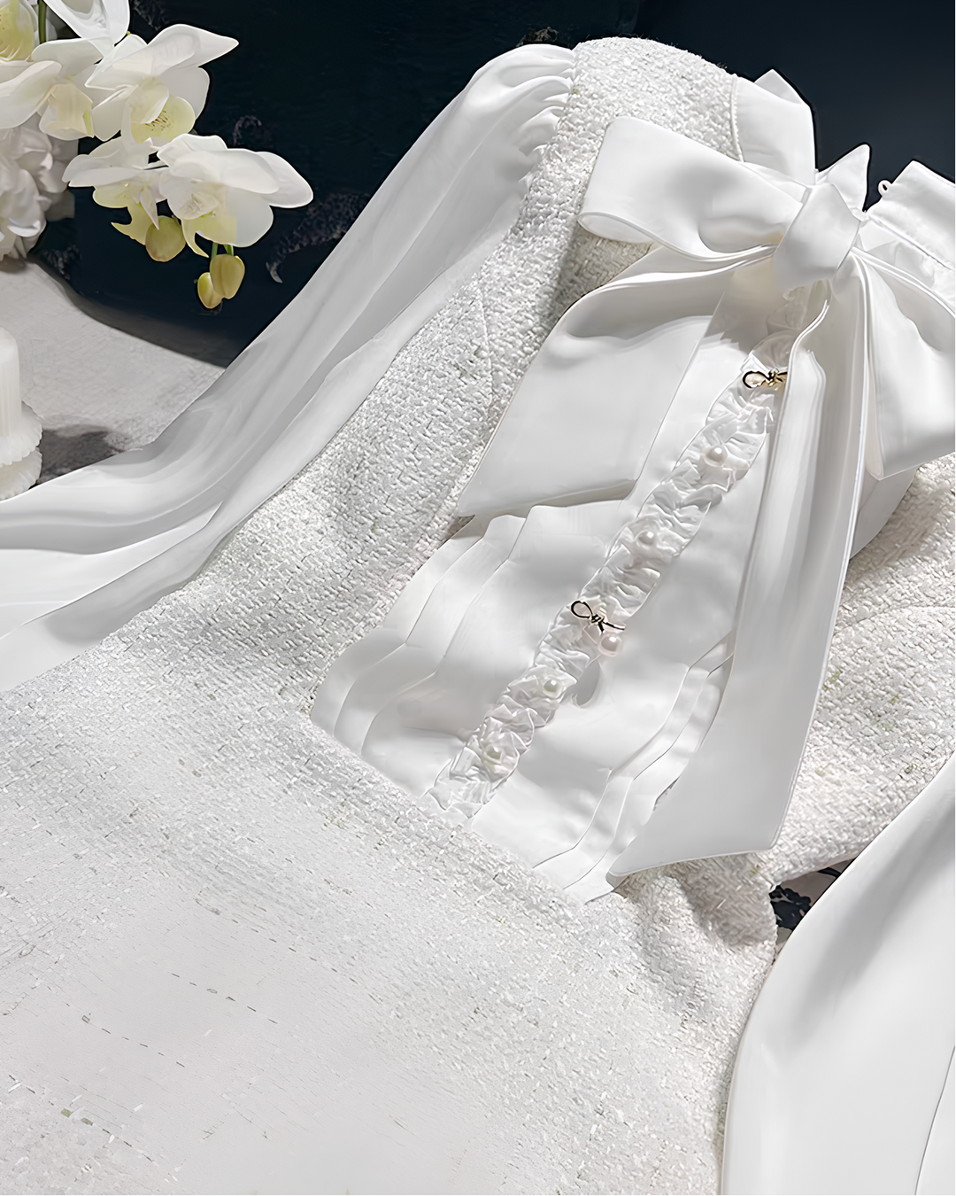 クラシカルリボンツイードワンピース Mc 732