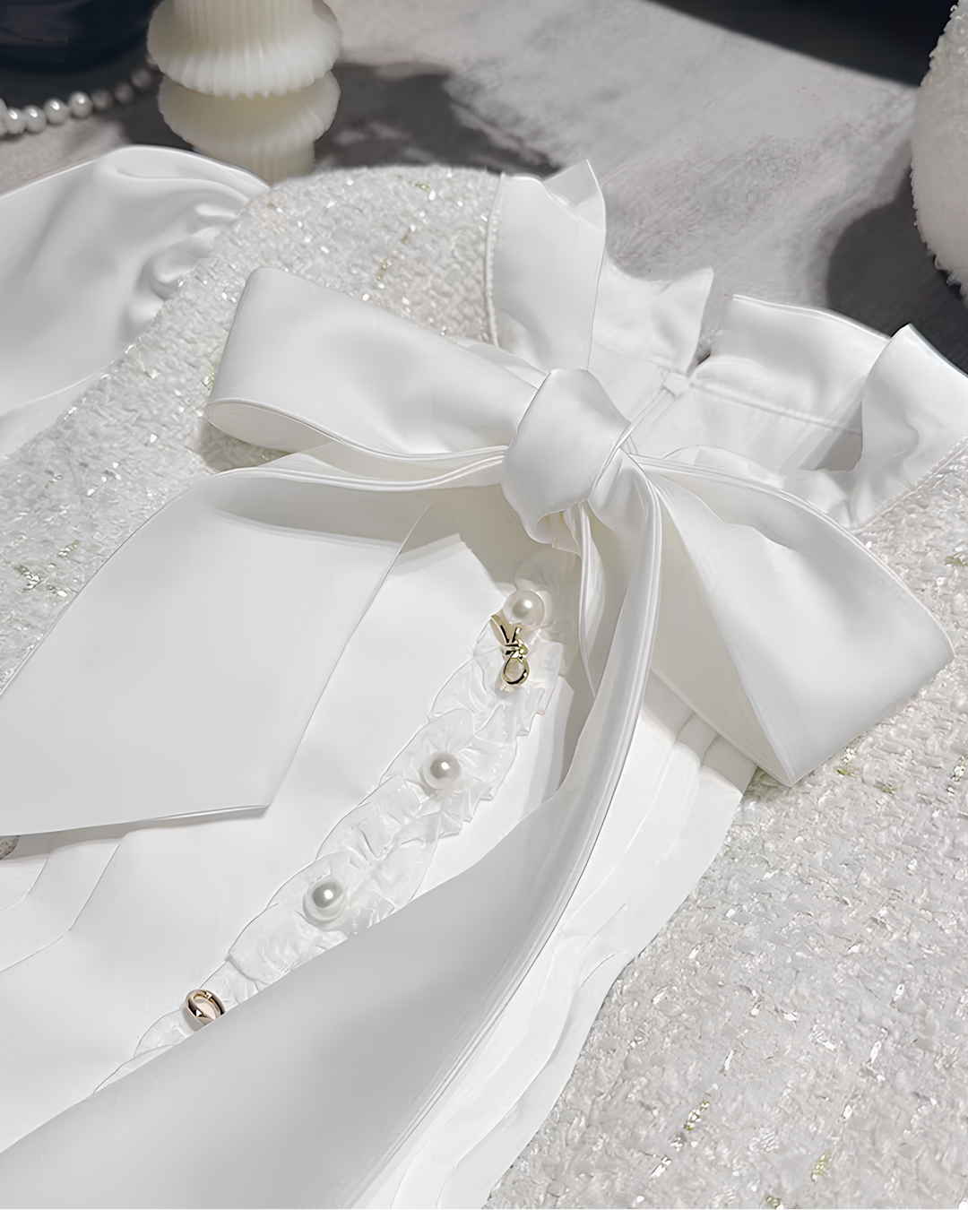 クラシカルリボンツイードワンピース Mc 732