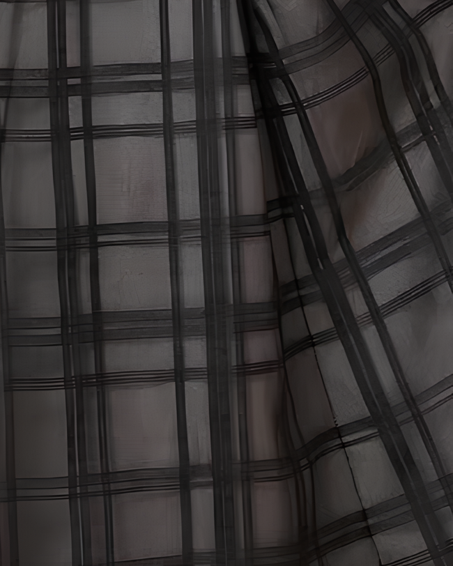 シアーチェック フレアロングスカート Mc 737